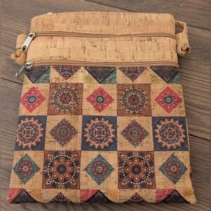 Portuguese Cork Crossbody Purse – Boho Tile Print